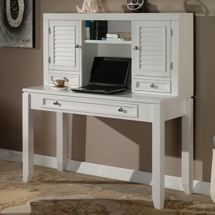 Modern Furniture - Boca Desk with Hutch in Cottage White - BOC#347D-2