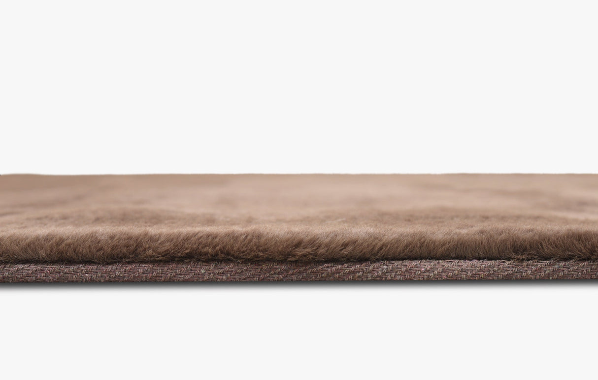Rabbit Fur Solid Chocolate Rug