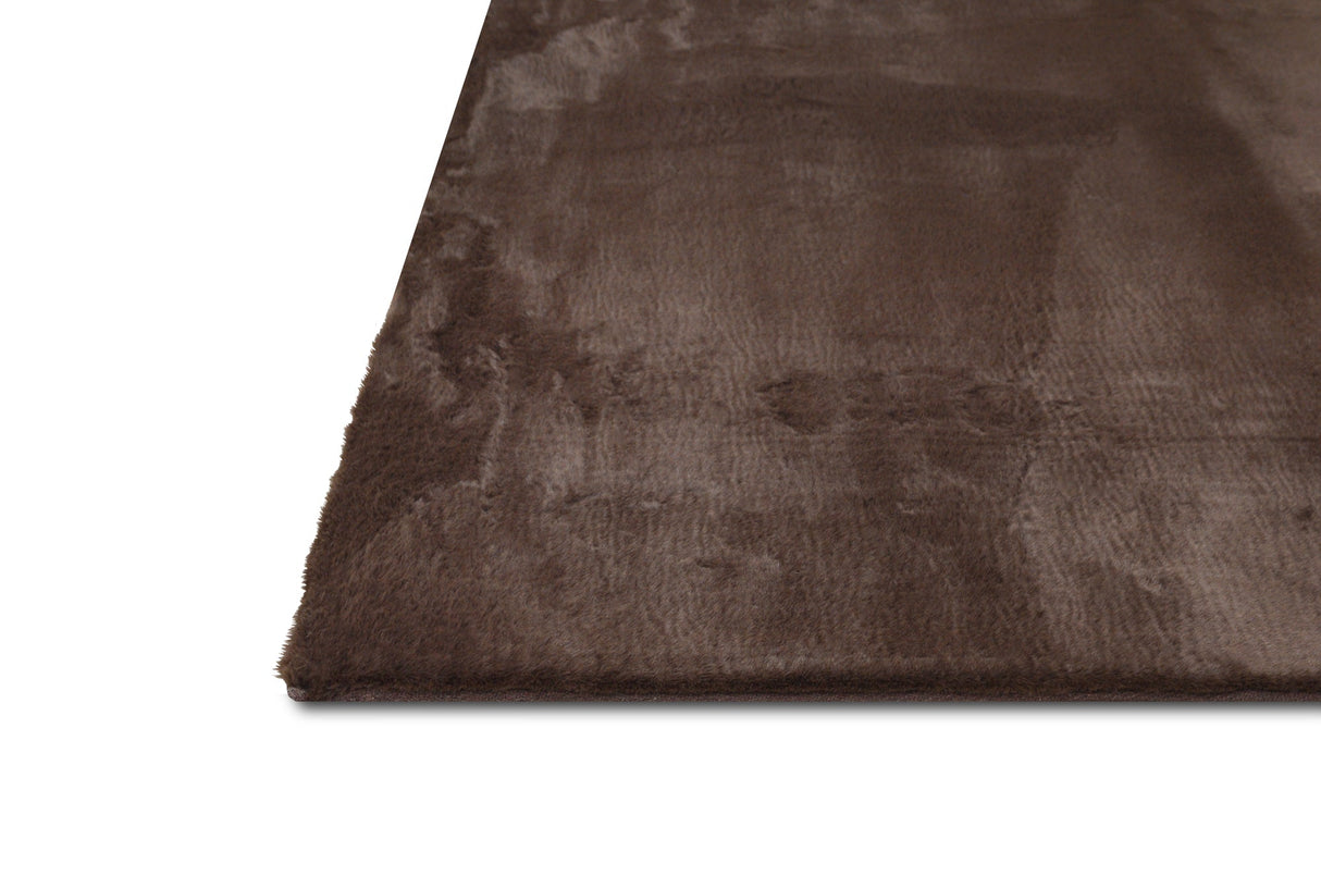 Rabbit Fur Solid Chocolate Rug