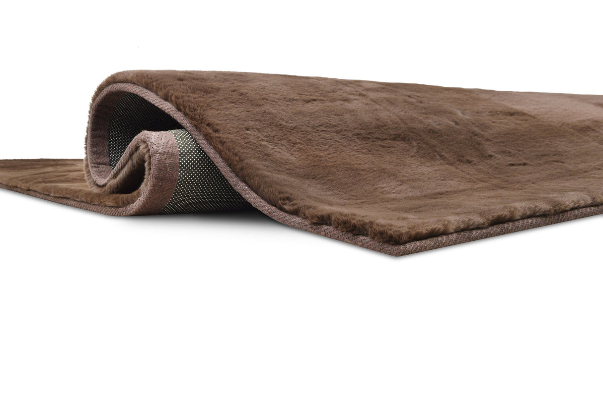 Rabbit Fur Solid Chocolate Rug