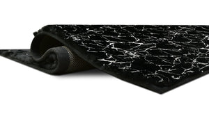 Rabbit Fur Foil Black-silver Rug