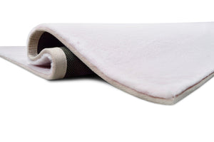 Rabbit Fur Solid Pink Rug