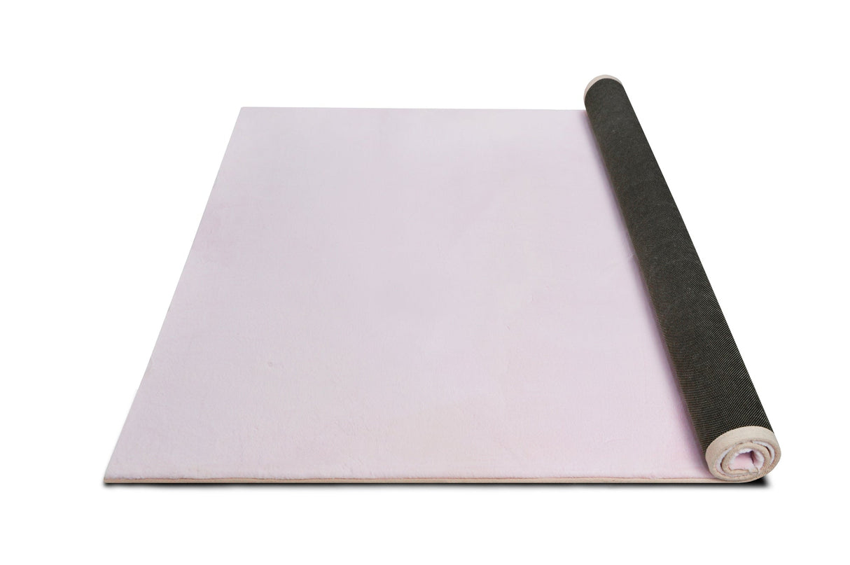Rabbit Fur Solid Pink Rug