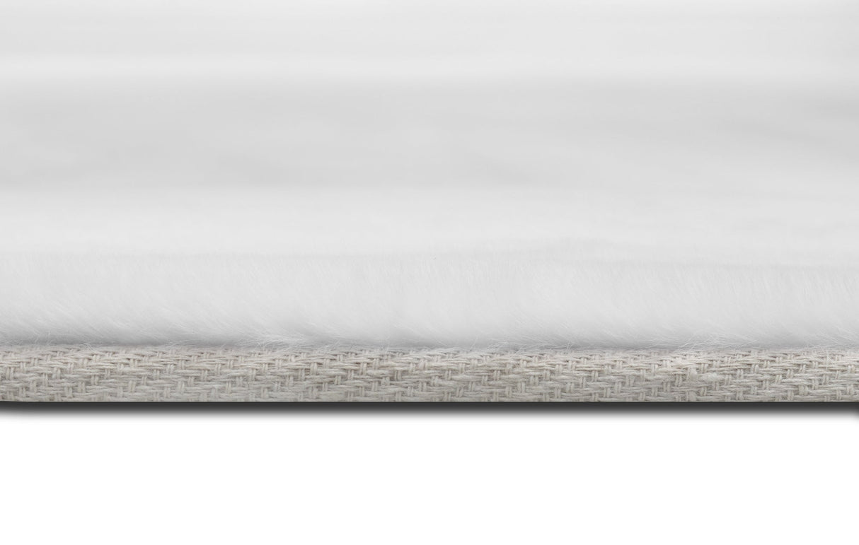 Rabbit Fur Solid Pure White Rug