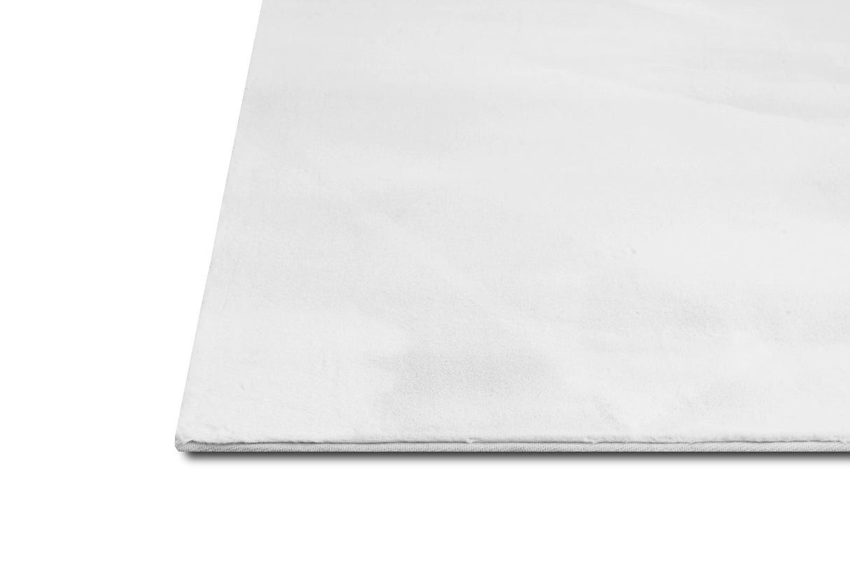 Rabbit Fur Solid Pure White Rug