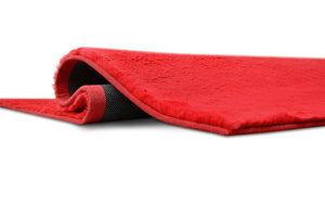 Rabbit Fur Solid Red Rug