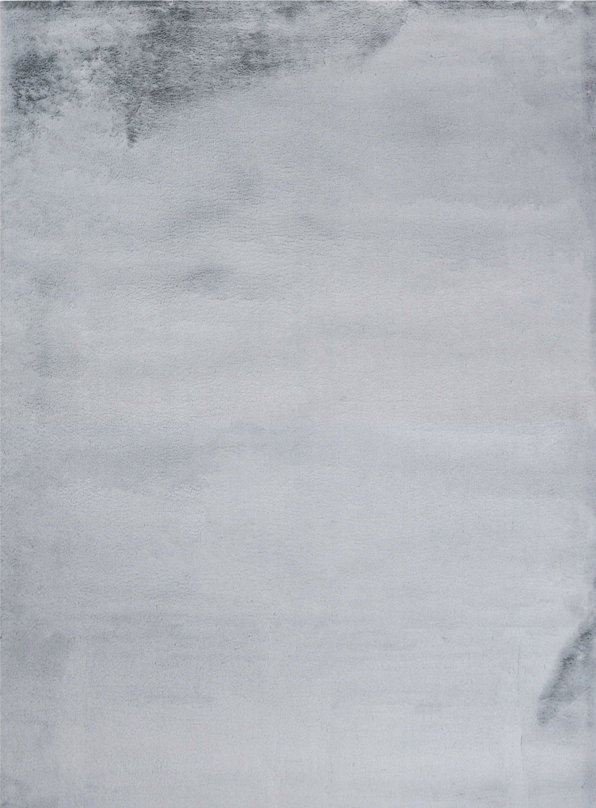 Rabbit Fur Solid Silver Rug