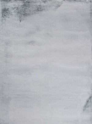 Rabbit Fur Solid Silver Rug