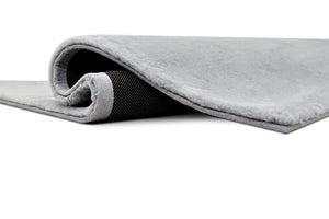 Rabbit Fur Solid Silver Rug
