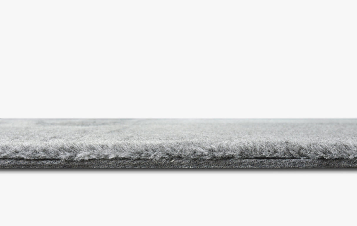 Rabbit Fur Texture Graphite Rug