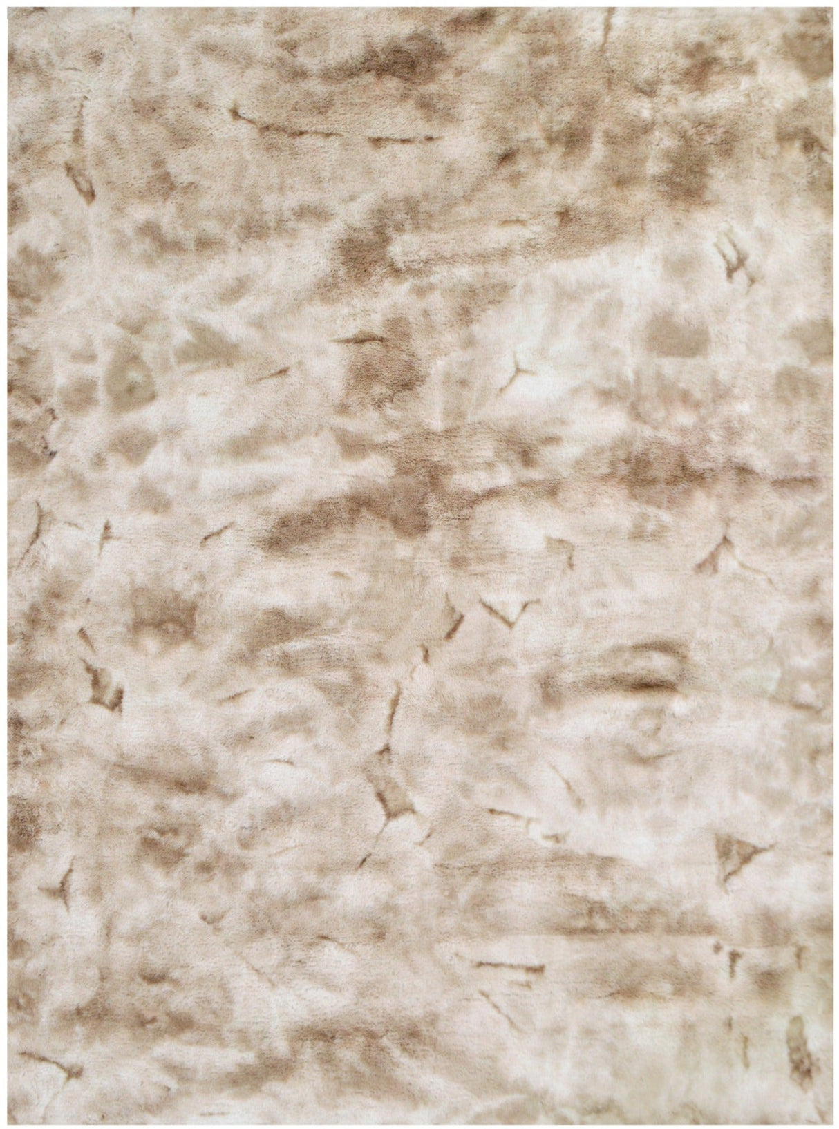 Rabbit Fur Tie-dye Beige Rug