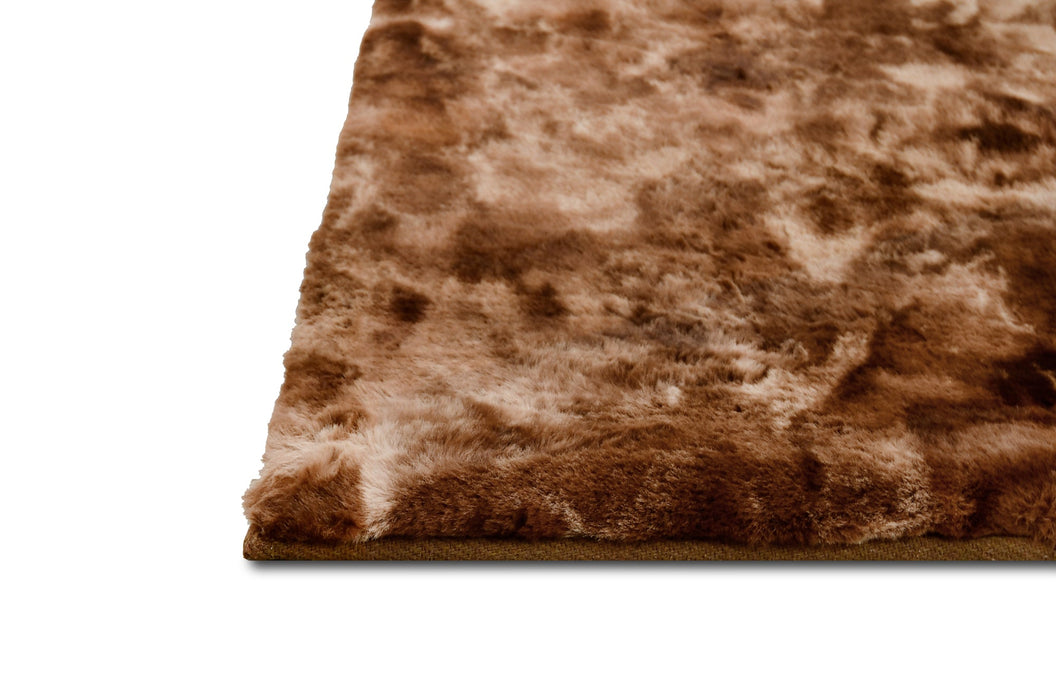 American cover design / Persian weavers Rabbit Fur Tie-dye Chocolate Rug