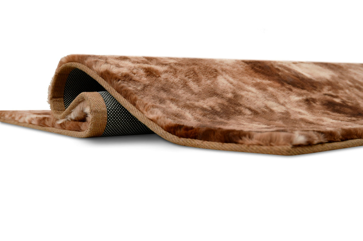 Rabbit Fur Tie-dye Chocolate Rug