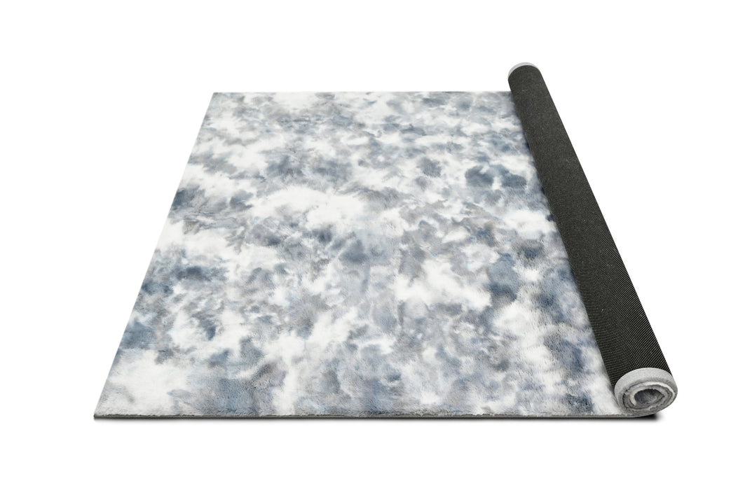 American cover design / Persian weavers Rabbit Fur Tie-dye Gray Rug