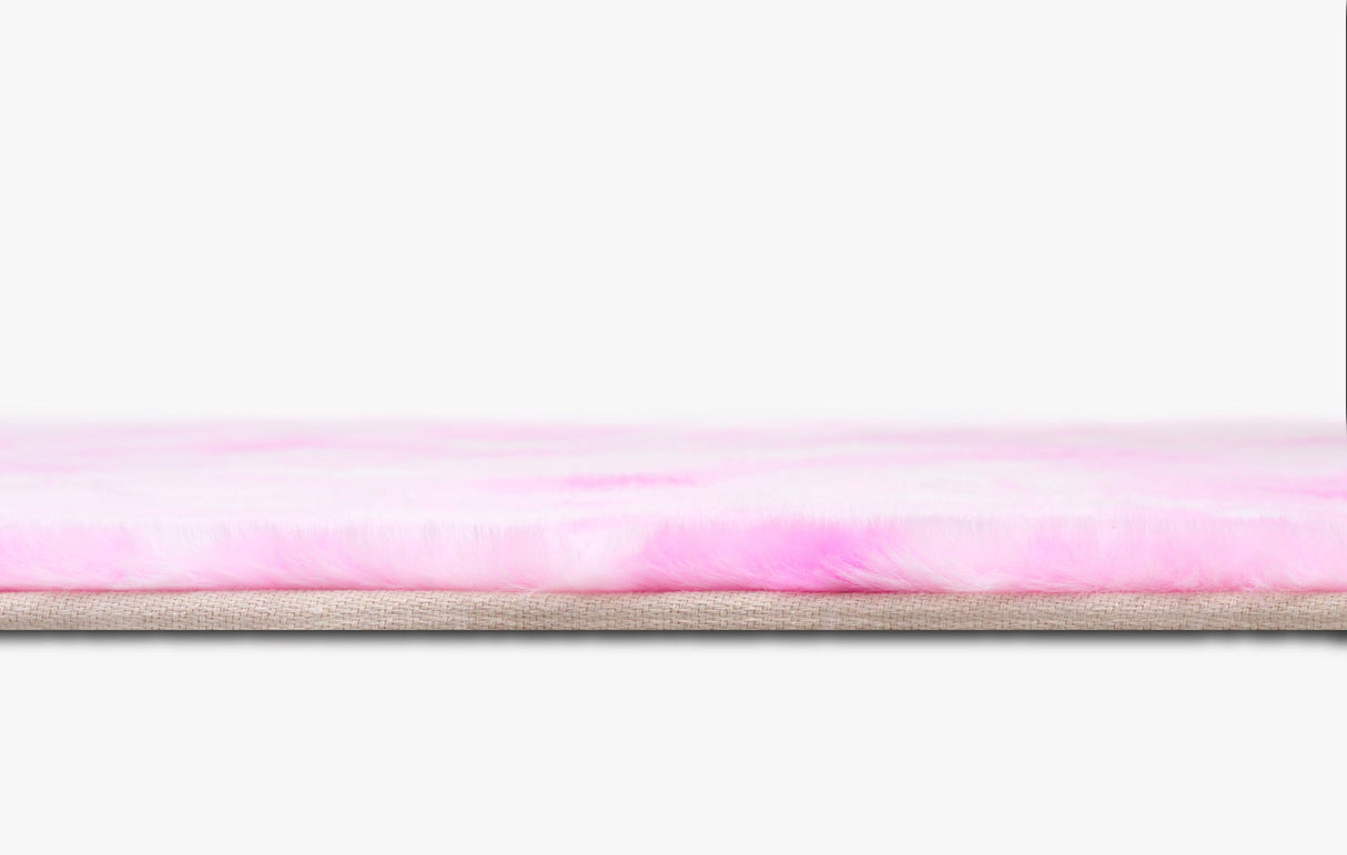 Rabbit Fur Tie-dye Pink Rug