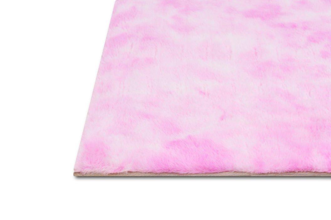 American cover design / Persian weavers Rabbit Fur Tie-dye Pink Rug