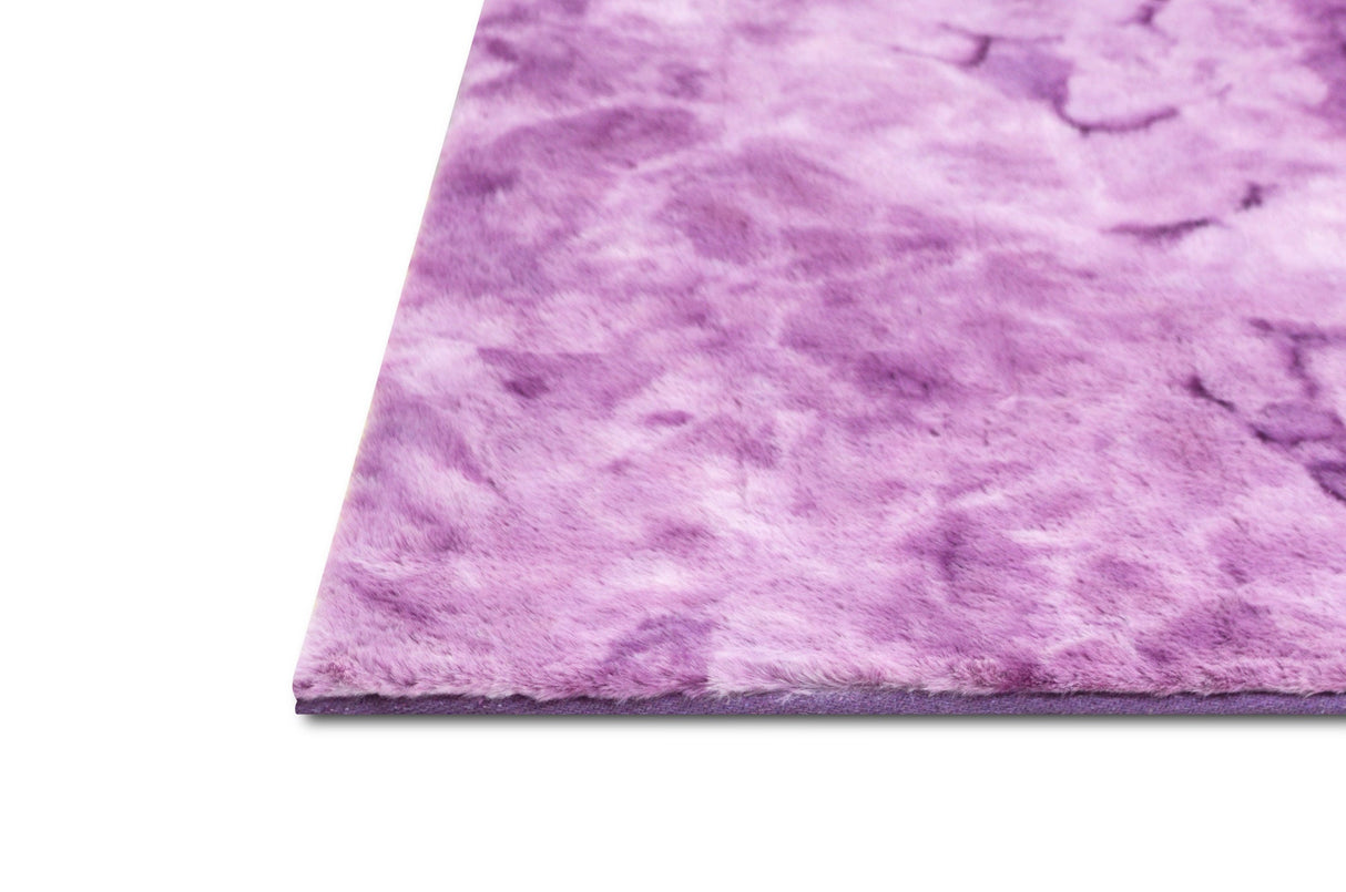 Rabbit Fur Tie-dye Purple Rug