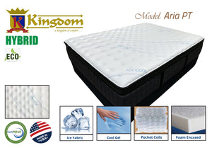 Aria PT 14' Cool Gel Memory Foam Soft Mattress - Premium Hybrid Comfort