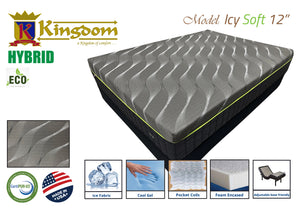 Icy 12' Hybrid Memory Foam Mattress - Premium Cooling Technology