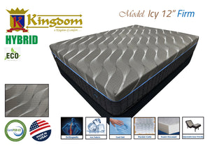 Icy 12' Hybrid Memory Foam Mattress - Premium Cooling Technology