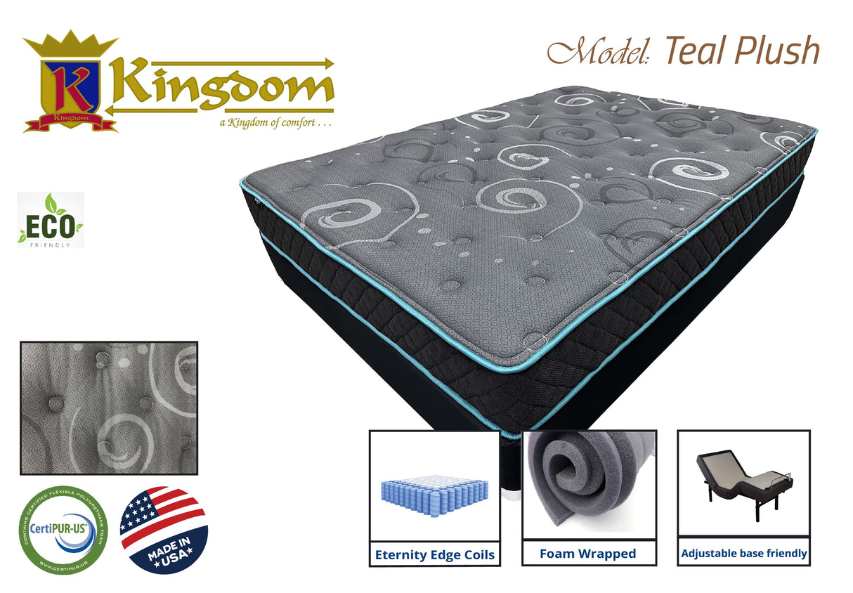 Teal Plush Mattress 8 Inches - Premium Tight Top Design