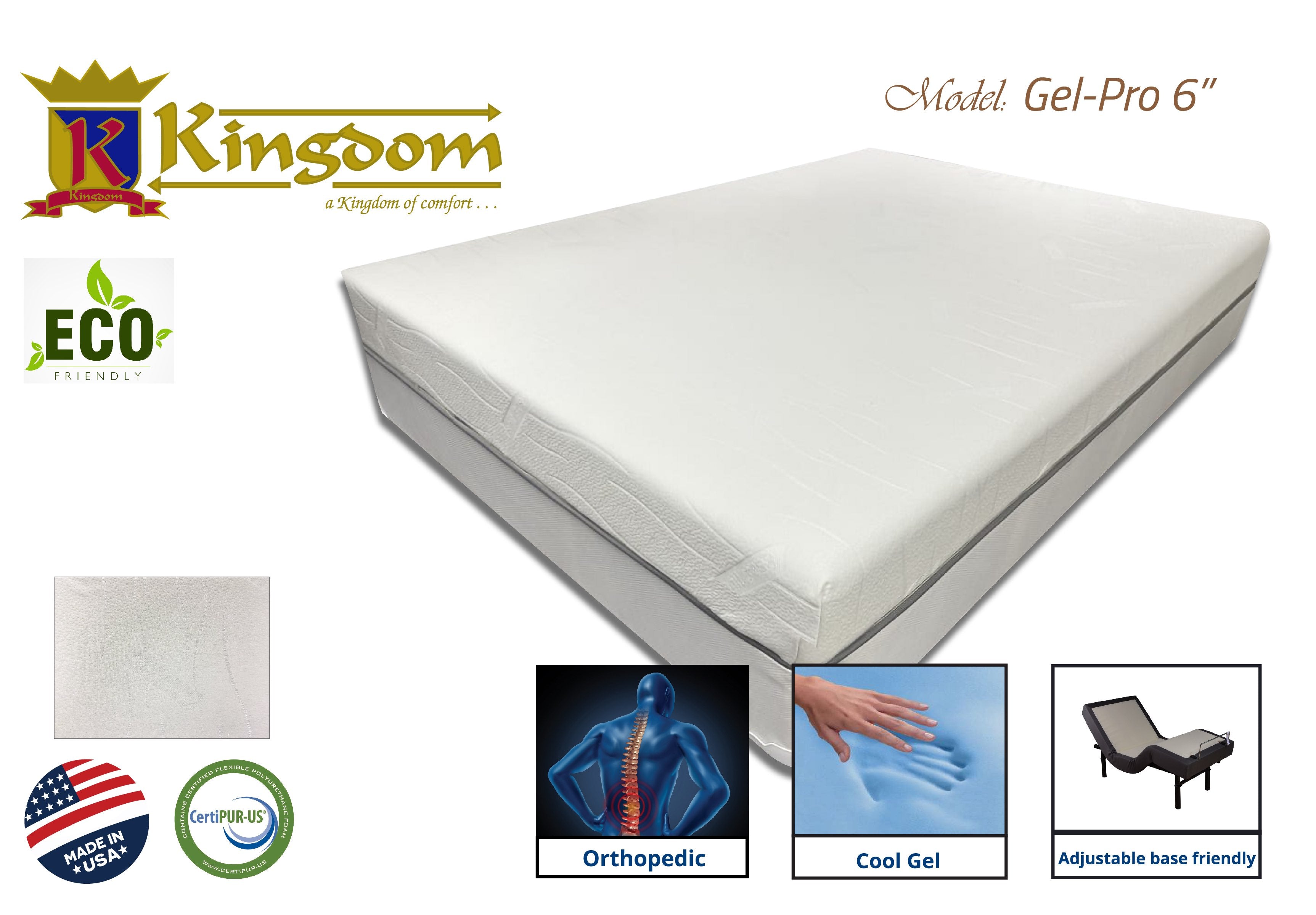 Comfort Gel 6' Memory Foam Mattress - Premium Cooling Technology