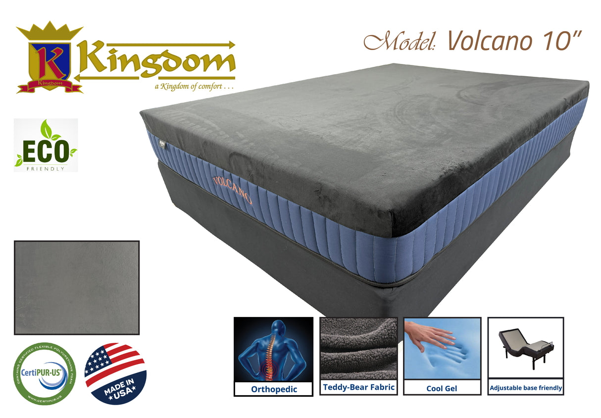 Volcanic Gel 10' Memory Foam Mattress - Premium Cooling Technology