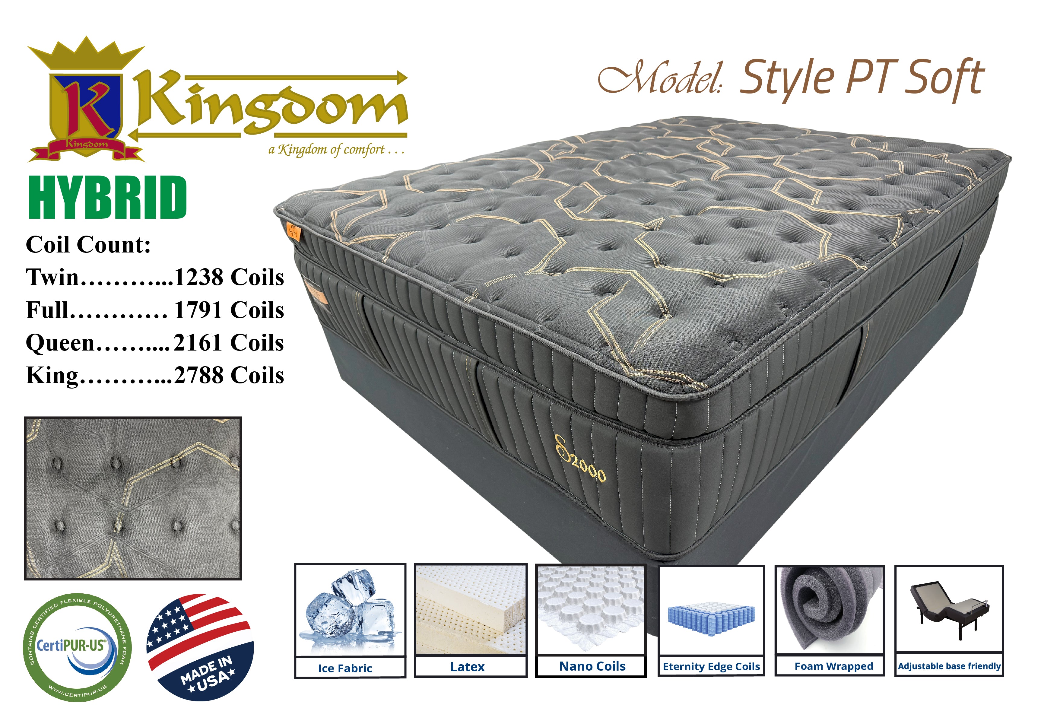 Style 16' Hybrid Soft Mattress - Premium Luxury Design