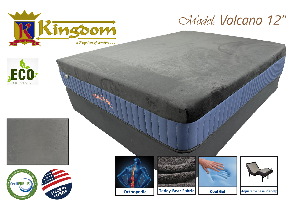 Volcanic Gel 12' Memory Foam Mattress - Premium Cooling Technology