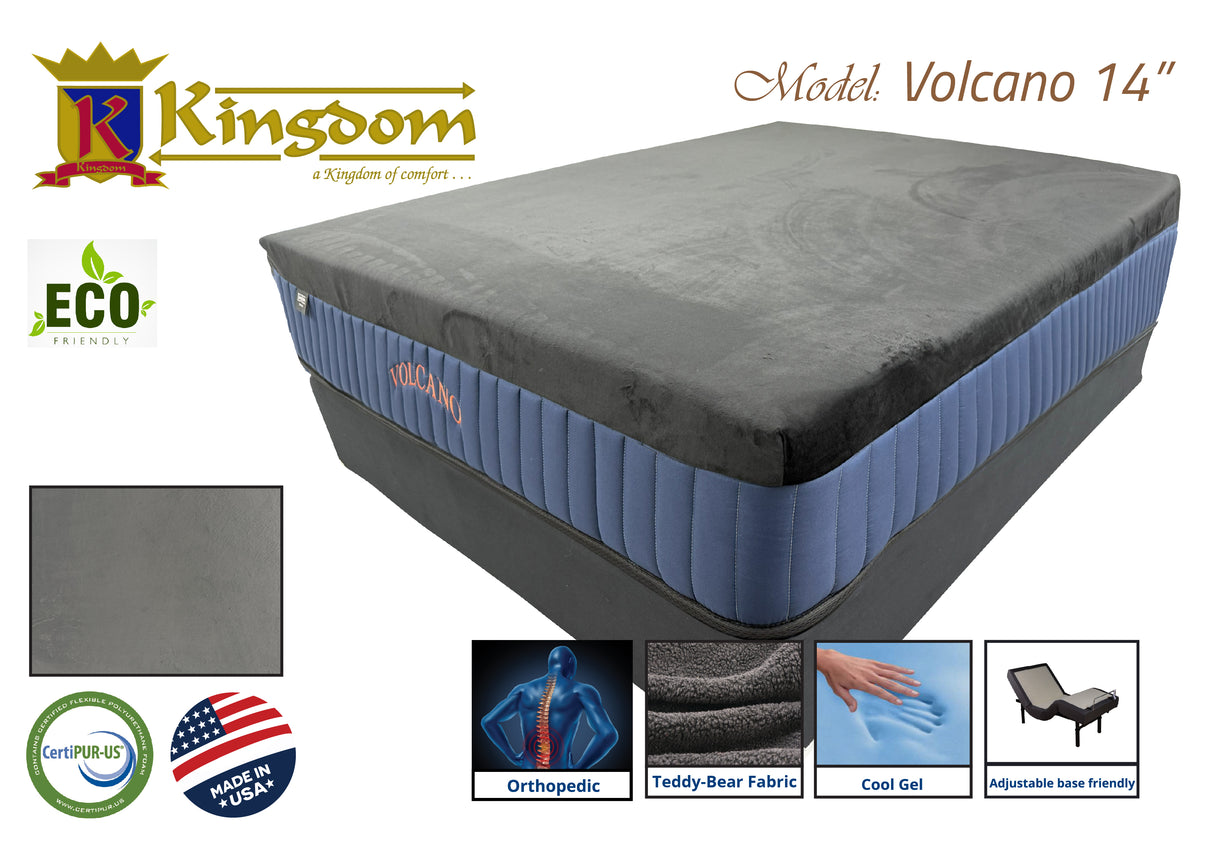 Volcanic Gel 14' Memory Foam Mattress - Premium Cooling Technology