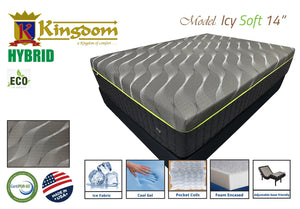 Icy 14' Hybrid Memory Foam Firm Mattress - Premium Cooling Technology