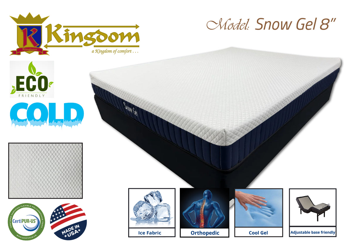 Snow Gel 8' Memory Foam Mattress - Premium Cooling Technology
