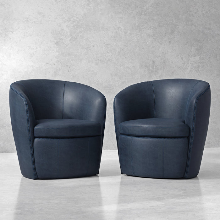 Modern Living - Barolo Swivel Club Chair in Vintage Navy (Set of 2) - SBAR#912S-2-VGNV