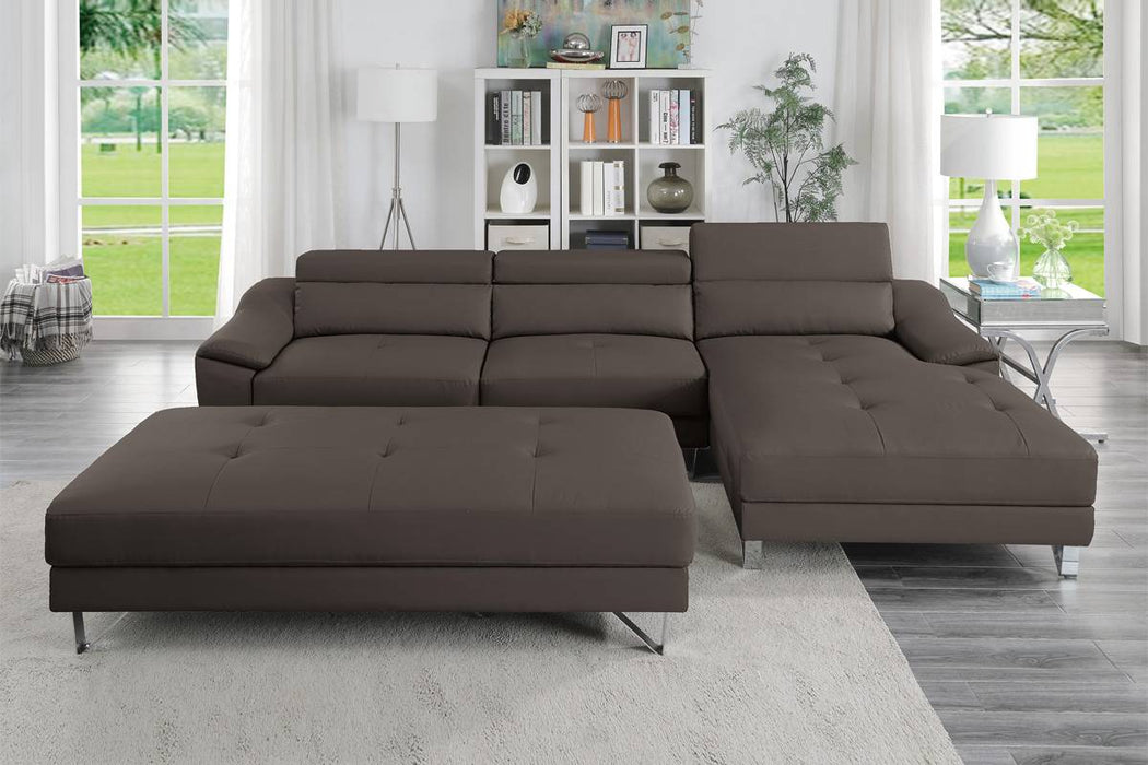 Sectional Faux Leather - Black