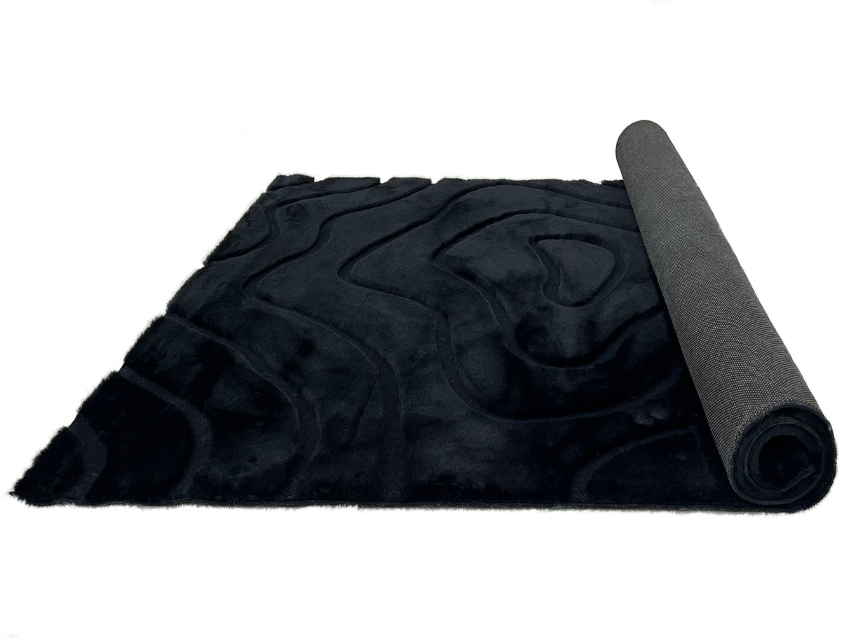 Bunny 53 Sculpted Black Rug