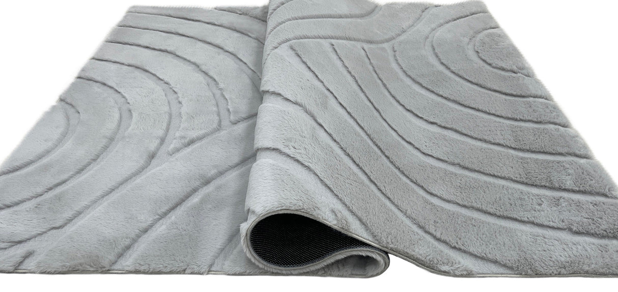 Bunny 54 Sculpted Silver Rug