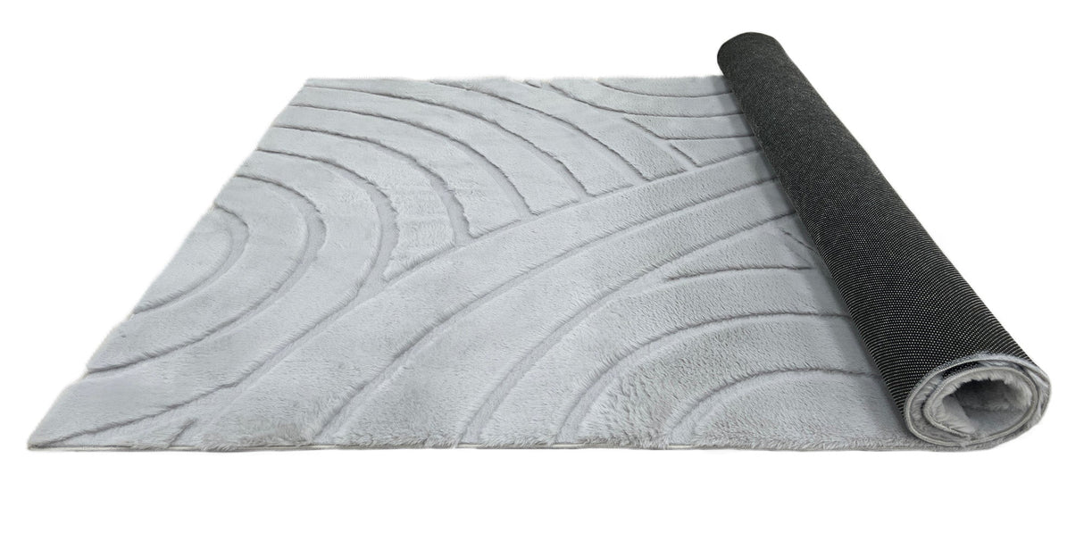 Bunny 54 Sculpted Silver Rug