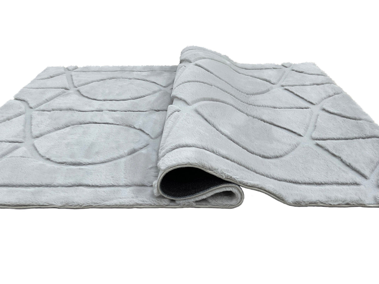 Bunny 55 Sculpted Silver Rug