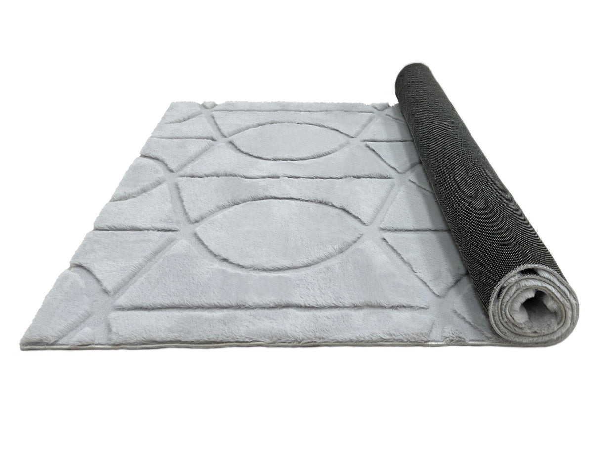 Bunny 55 Sculpted Silver Rug