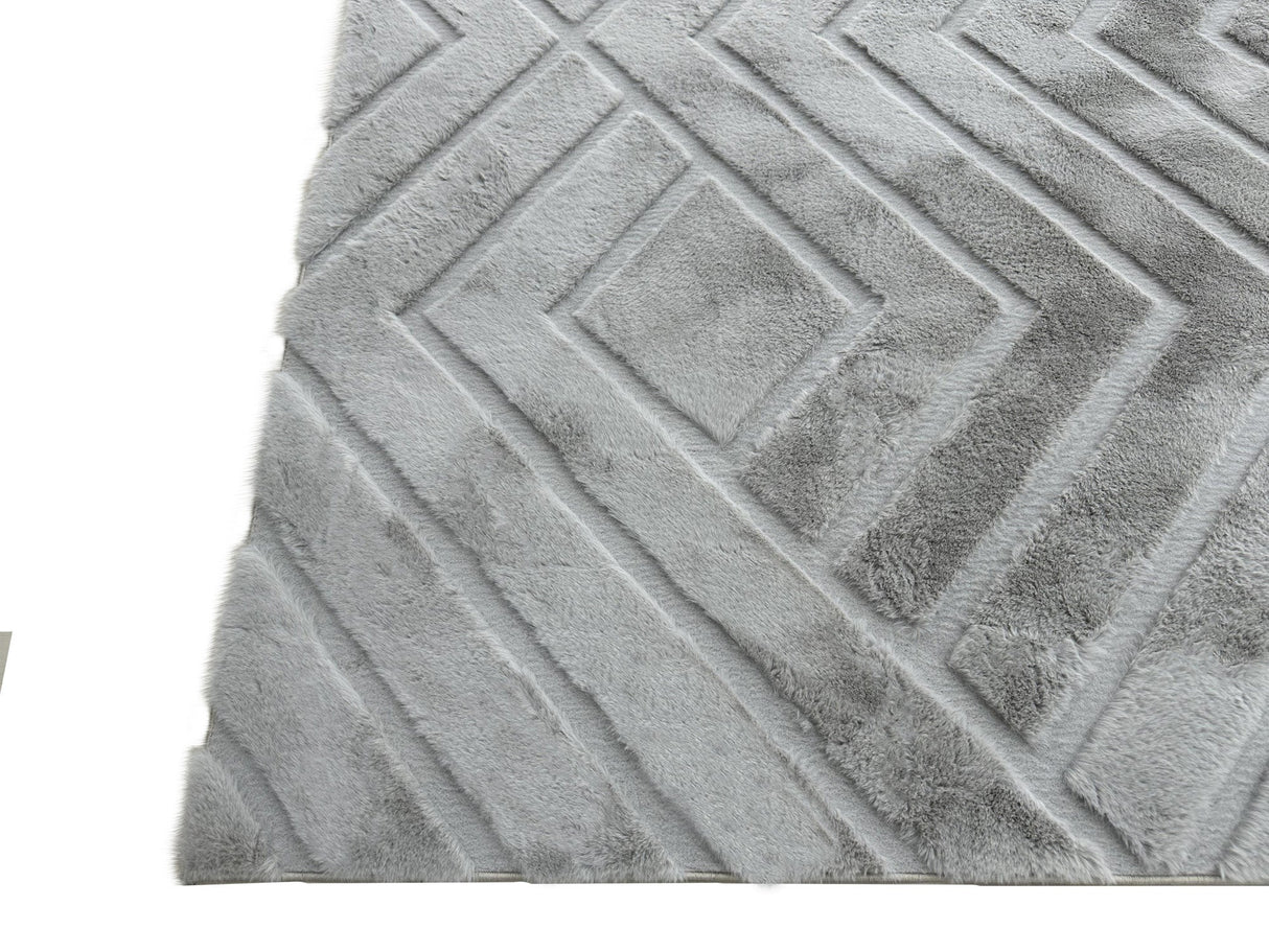 Bunny 56 Sculpted Silver Rug