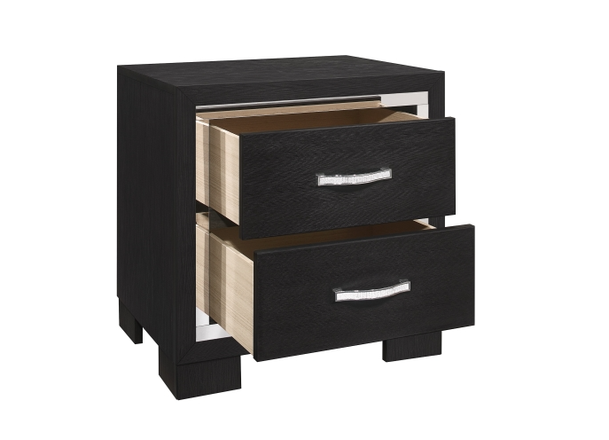 Bellante Melamine Black Nightstand