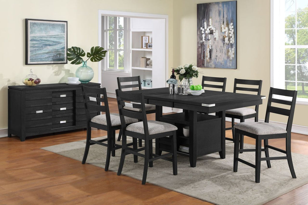 Vilo Home Palermo 7 Piece Black Pub Height Dining Set