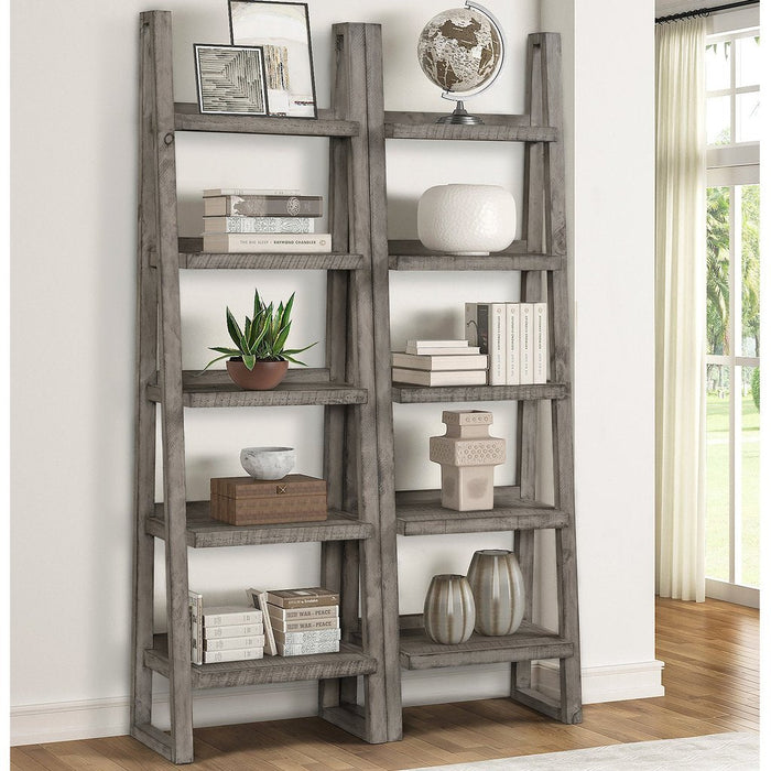 Modern Furniture - Tempe Pair of Etagere Bookcases in Grey Stone - TEM#250P-GST