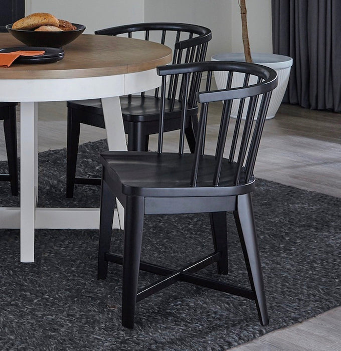 Modern Furniture - Americana Modern 5 Piece Round Dining Table Set in Cotton - DAME-5PC-48RND-2118