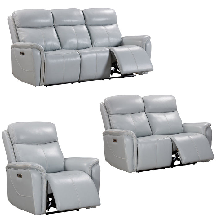 Modern Living - Cascade 3 Piece Power Reclining Living Room Set in Seamist Grey - MCAS#832PH-SMGR-3SET