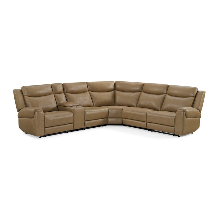 Modern Living - Momentum 6 Piece Modular Power Reclining Sectional in Cashew - MMTM-PACKA(HZ)-HM-CSHW