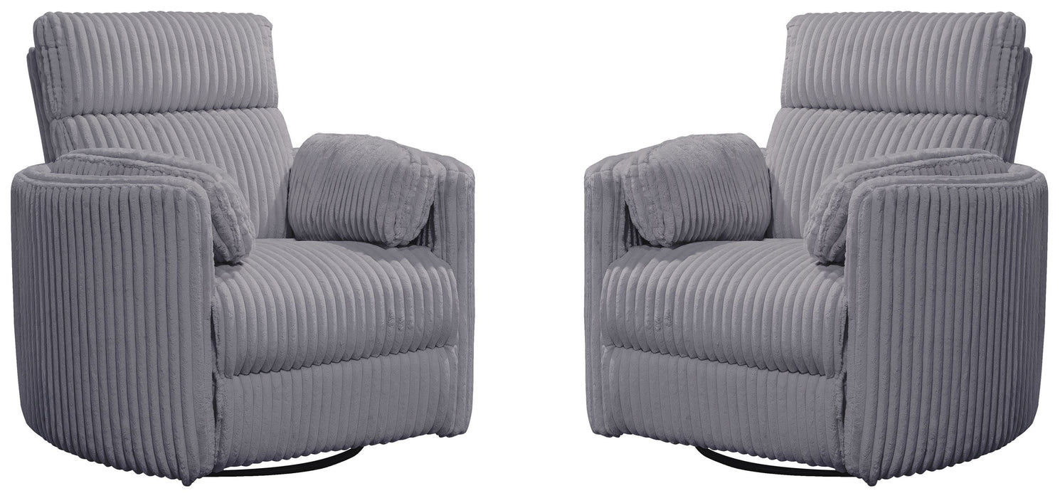 Modern Living - Radius Manual Swivel Recliner in Mega Grey (Set of 2) - MRAD#812GSP-2-MGGR