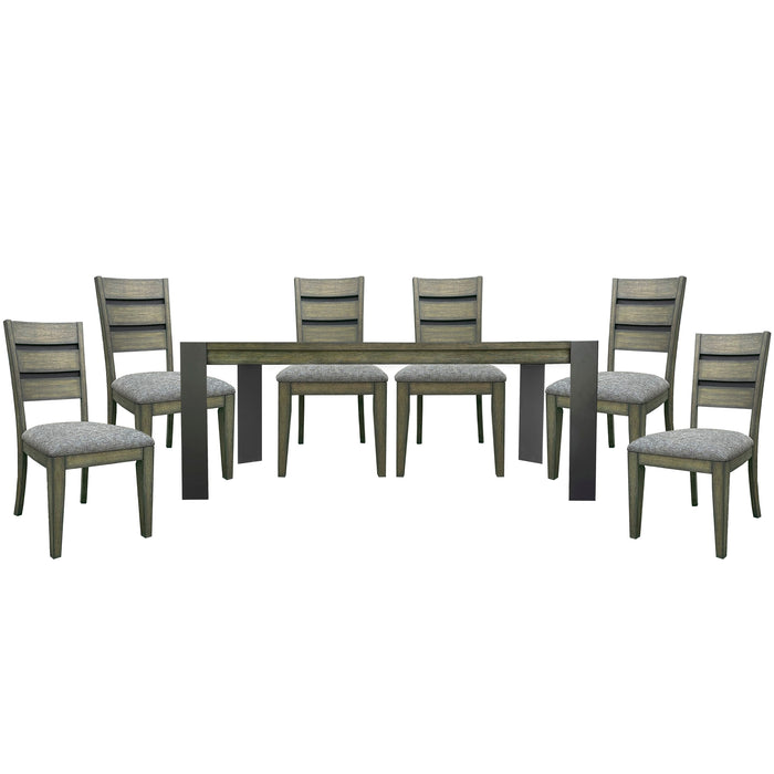 Modern Furniture - Cedar Fork 7 Piece Dining Table Set in Smoked Arabica - DCED-7PC-78REC-2018-SMA