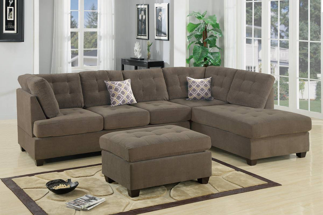 2pc Reversible Sectional W/2 Accent Pillows - Charcoal