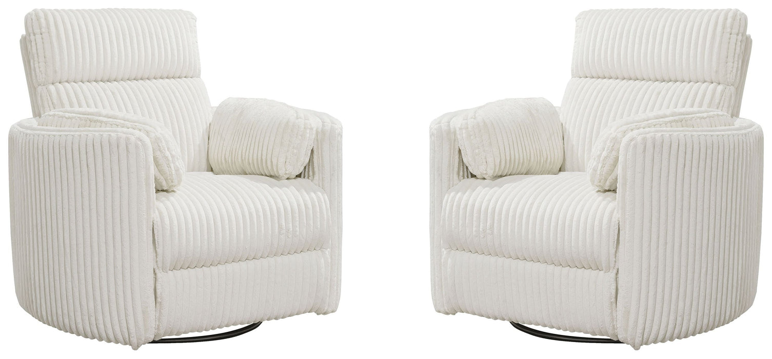 Modern Living - Radius Manual Swivel Recliner in Mega Ivory (Set of 2) - MRAD#812GSP-2-MGIV